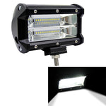 Luci da lavoro per auto da 5 pollici 18W 24 LED impermeabili IP67 a due barre modificate fuoristrada Faretti per auto, DC 9-48V, Spot/72W/6000K 3000LM, Yellow/18W/3000K 1080LM