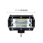Luci da lavoro per auto da 5 pollici 18W 24 LED impermeabili IP67 a due barre modificate fuoristrada Faretti per auto, DC 9-48V, Spot/72W/6000K 3000LM, Yellow/18W/3000K 1080LM