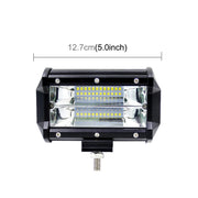 Luci da lavoro per auto da 5 pollici 18W 24 LED impermeabili IP67 a due barre modificate fuoristrada Faretti per auto, DC 9-48V, Spot/72W/6000K 3000LM, Yellow/18W/3000K 1080LM