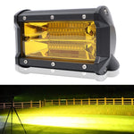Luci da lavoro per auto da 5 pollici 18W 24 LED impermeabili IP67 a due barre modificate fuoristrada Faretti per auto, DC 9-48V, Spot/72W/6000K 3000LM, Yellow/18W/3000K 1080LM