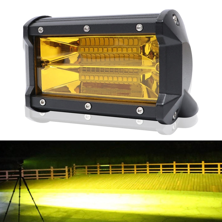 Luci da lavoro per auto da 5 pollici 18W 24 LED impermeabili IP67 a due barre modificate fuoristrada Faretti per auto, DC 9-48V, Spot/72W/6000K 3000LM, Yellow/18W/3000K 1080LM