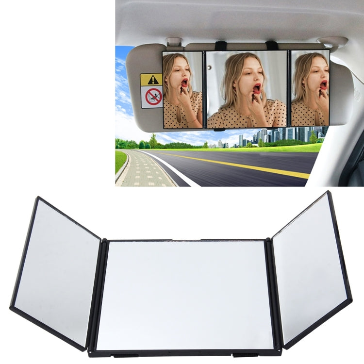SHUNWEI Visiera Parasole per Auto Specchio Regolabile per Trucco per Auto Ombreggiatura da Sole Specchio Cosmetico Montato su Veicolo Specchio cosmetico Pieghevole Triplo Pieghevole Specchio per Trucco Interno per Auto Forniture per Auto, SD-2408