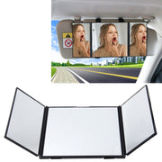 SHUNWEI Visiera Parasole per Auto Specchio Regolabile per Trucco per Auto Ombreggiatura da Sole Specchio Cosmetico Montato su Veicolo Specchio cosmetico Pieghevole Triplo Pieghevole Specchio per Trucco Interno per Auto Forniture per Auto, SD-2408