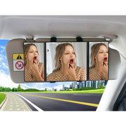 SHUNWEI Visiera Parasole per Auto Specchio Regolabile per Trucco per Auto Ombreggiatura da Sole Specchio Cosmetico Montato su Veicolo Specchio cosmetico Pieghevole Triplo Pieghevole Specchio per Trucco Interno per Auto Forniture per Auto, SD-2408
