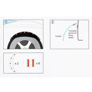 2 pezzi 58 cm adesivi per auto in gomma grandi strisce ad arco tondo universali parafanghi ruota sopracciglio decalcomania adesivo sopracciglio coperture per auto strisce nere ad arco tondo a strisce, 58cm