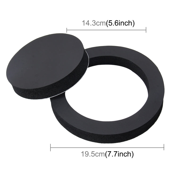 2 pz. Altoparlanti insonorizzati per auto in cotone insonorizzato con cotone autoadesivo per isolamento acustico, diametro esterno: 19,5 cm, diametro interno: 14,3 cm, Car Speaker Soundproof Cotton