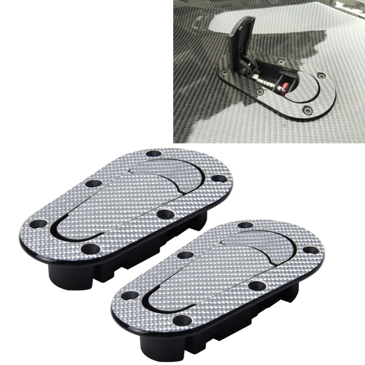 Una coppia di serratura per copertura in fibra di carbonio per auto, serratura per cofano modificata, serratura per copertura generale per auto da corsa, Carbon Grey, (Black), with Keys(Carbon）
