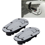 Una coppia di serratura per copertura in fibra di carbonio per auto, serratura per cofano modificata, serratura per copertura generale per auto da corsa, Carbon Grey, (Black), with Keys(Carbon）