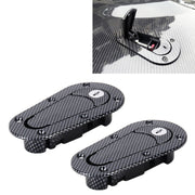 Una coppia di serratura per copertura in fibra di carbonio per auto, serratura per cofano modificata, serratura per copertura generale per auto da corsa, Carbon Grey, (Black), with Keys(Carbon）