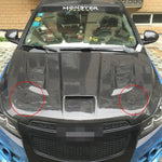 Una coppia di serratura per copertura in fibra di carbonio per auto, serratura per cofano modificata, serratura per copertura generale per auto da corsa, Carbon Grey, (Black), with Keys(Carbon）