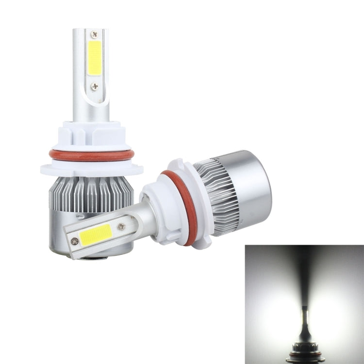 2 PZ 9007 18W 1800 LM 6000K IP68 Casnbus Faro LED per auto a corrente costante con 2 lampade COB, DC 9-36V, 9007