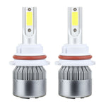 2 PZ 9007 18W 1800 LM 6000K IP68 Casnbus Faro LED per auto a corrente costante con 2 lampade COB, DC 9-36V, 9007
