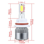 2 PZ 9007 18W 1800 LM 6000K IP68 Casnbus Faro LED per auto a corrente costante con 2 lampade COB, DC 9-36V, 9007