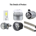 2 PZ 9007 18W 1800 LM 6000K IP68 Casnbus Faro LED per auto a corrente costante con 2 lampade COB, DC 9-36V, 9007