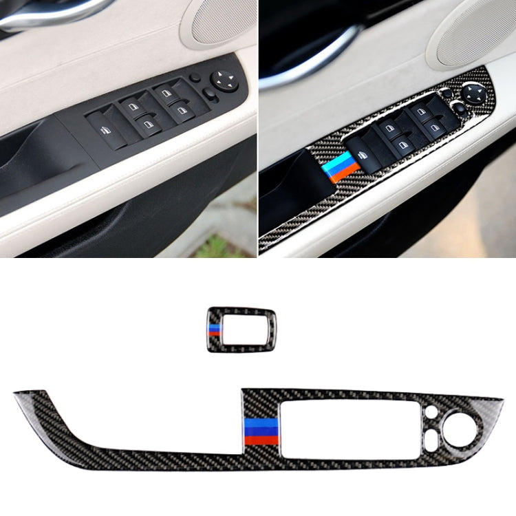 Pannello per ascensore per finestrino in fibra di carbonio per auto con chiave pieghevole Adesivo decorativo a tre colori per BMW Z4 2009-2015, adatto per guida a sinistra, Window Lift Panel With Folding Key(Blue Red)