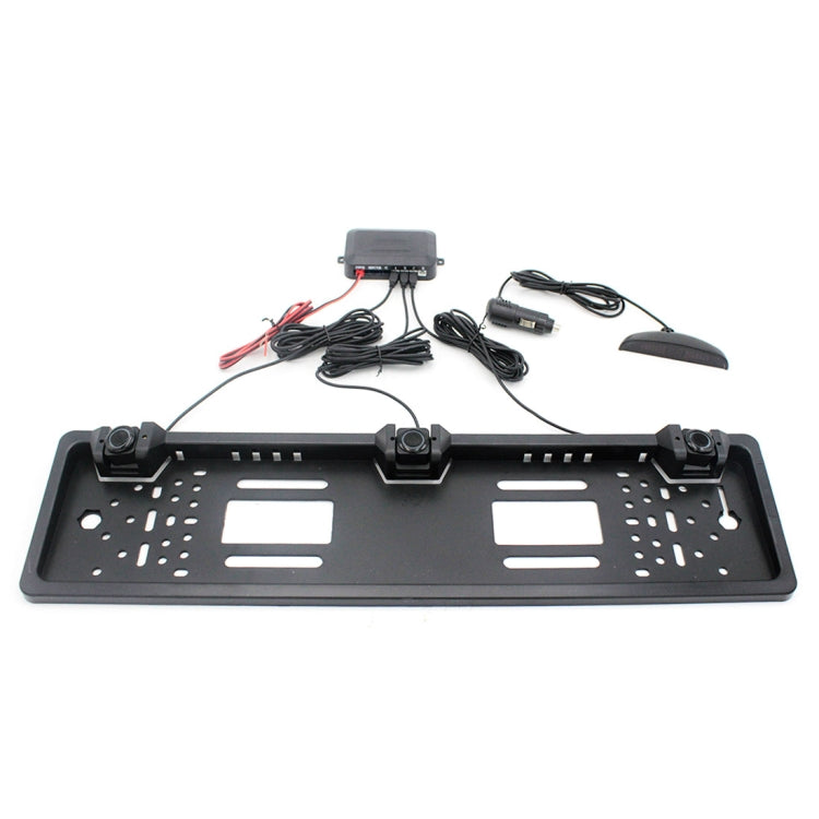 PZ300L-W Wireless Europa Telaio targa auto Sensori di parcheggio Radar di retromarcia con 3 rilevatori radar, PZ300L-W