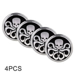Adesivo decorativo per mozzo ruota con motivo teschio per auto, 4 pezzi, diametro: 5,8 cm, Skull Pattern