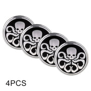 Adesivo decorativo per mozzo ruota con motivo teschio per auto, 4 pezzi, diametro: 5,8 cm, Skull Pattern