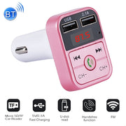 B2 Dual USB Ricarica Trasmettitore FM Bluetooth Kit per auto lettore musicale MP3, supporto per chiamate in vivavoce, scheda TF e disco U, B2 (Black), B2 (Pink), B2 (Gold), B2 (Rose Gold), B2 (Silver)