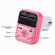 B2 Dual USB Ricarica Trasmettitore FM Bluetooth Kit per auto lettore musicale MP3, supporto per chiamate in vivavoce, scheda TF e disco U, B2 (Black), B2 (Pink), B2 (Gold), B2 (Rose Gold), B2 (Silver)