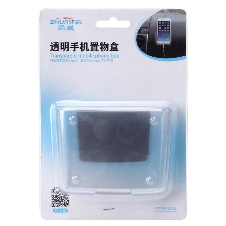 SHUNWEI Borsa portaoggetti per auto Scatola portaoggetti per auto Porta cellulare incollato Scatola trasparente per cellulare, SD-1136