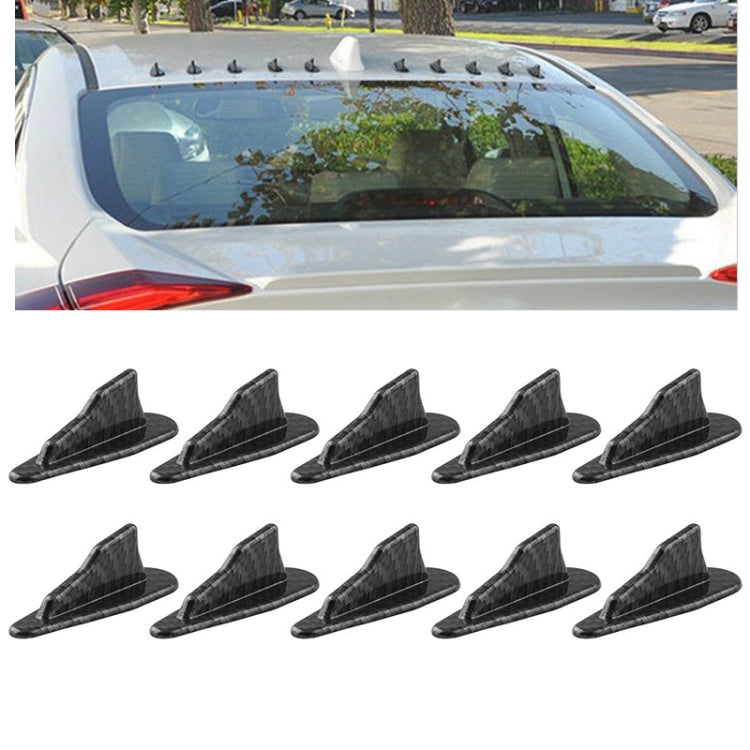 Spoiler sul tetto del generatore di vortice diffusore a pinna di squalo per auto universale da 10 pezzi, Carbon Fiber
