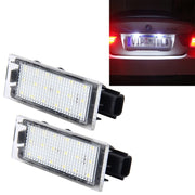 Luce targa da 2 pezzi con 18 lampade SMD-3528 per Renault, 2W 120LM, 6000K, DC12V (luce bianca), For Renault