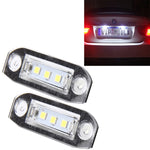 Luce targa da 2 pezzi con 3 lampade SMD-5050 per Volvo, 2W 120LM, 6000K, DC12V (luce bianca), For Volvo