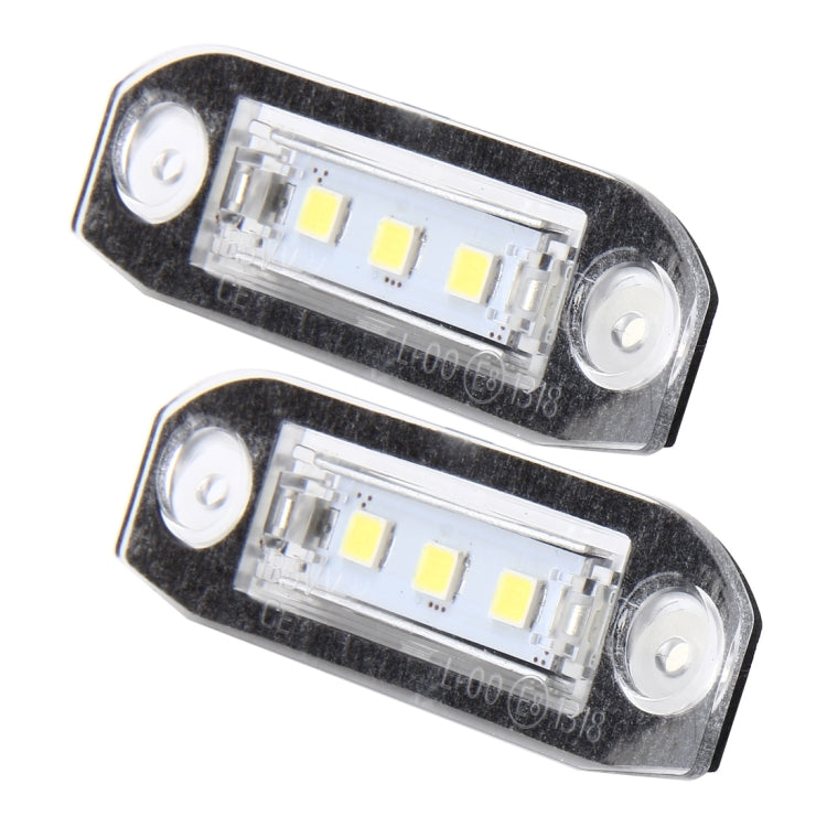 Luce targa da 2 pezzi con 3 lampade SMD-5050 per Volvo, 2W 120LM, 6000K, DC12V (luce bianca), For Volvo