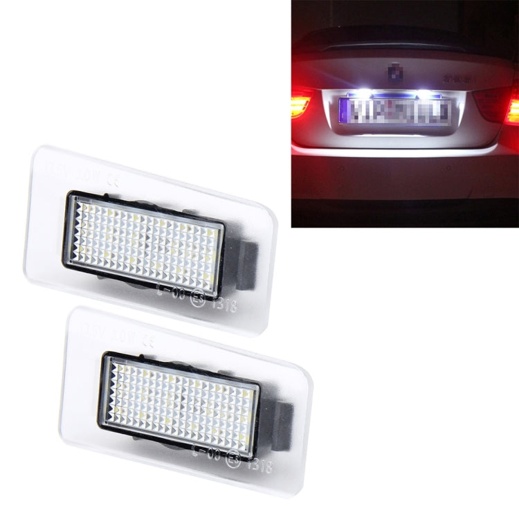 Luce targa a LED da 2 pezzi con 18 lampade SMD-3528 per Hyundai, 2W 120LM, 6000K, DC12V (luce bianca), For Hyundai