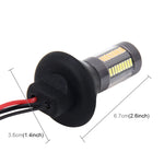 2 pezzi 1156/Ba15s 5W 300LM 66LED SMD-4014 Lampadina posteriore per auto Indicatore di direzione Lampada per retromarcia automatica Luce di marcia diurna Sorgente per auto (luce bianca + luce gialla), Lunghezza cavo: 1 m, 1156/Ba15s 5W