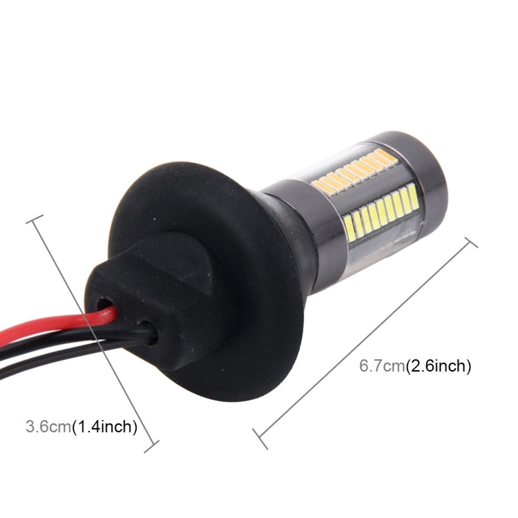 2 pezzi 1156/Ba15s 5W 300LM 66LED SMD-4014 Lampadina posteriore per auto Indicatore di direzione Lampada per retromarcia automatica Luce di marcia diurna Sorgente per auto (luce bianca + luce gialla), Lunghezza cavo: 1 m, 1156/Ba15s 5W