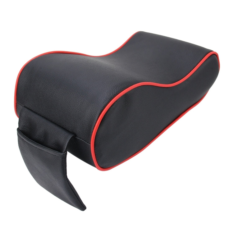Tappetino per bracciolo avvolto in memory foam per auto universale in pelle PU e memory foam Tappetino per bracciolo per auto traspirante con custodia per supporto per telefono, without Card Slot (Black Red), without Card Slot (Black )                 ...