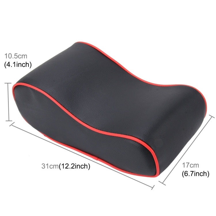 Tappetino per bracciolo avvolto in memory foam per auto universale in pelle PU e memory foam Tappetino per bracciolo per auto traspirante con custodia per supporto per telefono, without Card Slot (Black Red), without Card Slot (Black )                 ...
