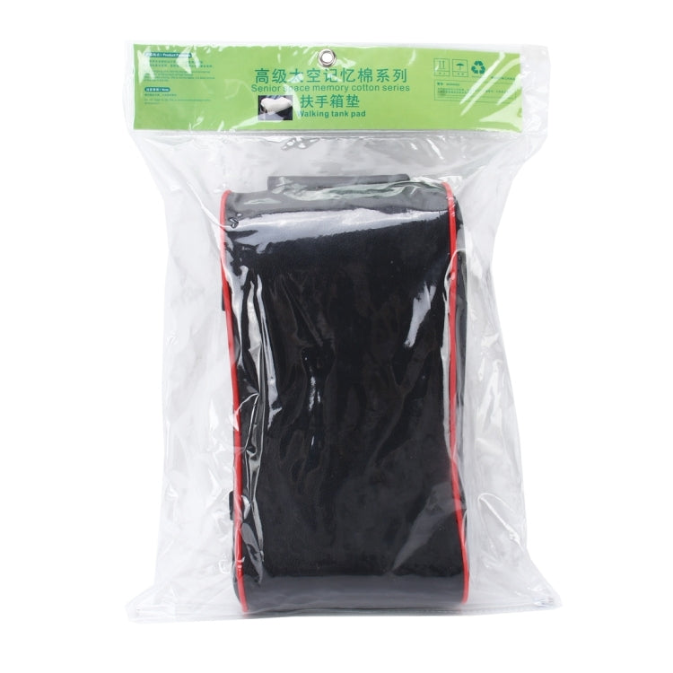 Tappetino per bracciolo avvolto in memory foam per auto universale in pelle PU e memory foam Tappetino per bracciolo per auto traspirante con custodia per supporto per telefono, without Card Slot (Black Red), without Card Slot (Black )                 ...