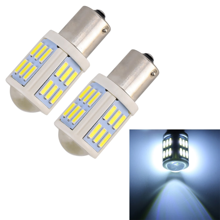 2 PZ 1156 / BA15S 4.5W DC 12V 6000K 290LM Car Auto Ceramica Indicatori di direzione / Luce di retromarcia 27 LED Lampade SMD-7020, con obiettivo per proiettore, 1156 / BA15S
