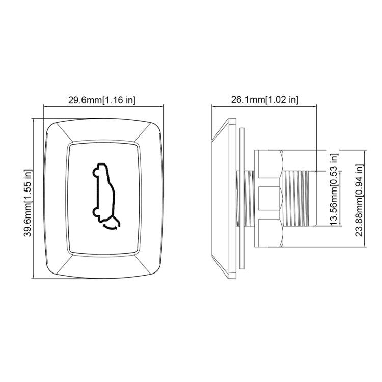 Interruttore di rilascio del bagagliaio del portellone posteriore elettrico per auto universale LED Interruttore della porta del bagagliaio posteriore, Universal