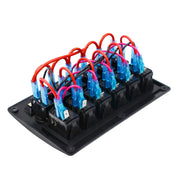 Interruttori combinati a 3 pin a 6 vie Pannello interruttori con luce e lente per proiettore per auto RV Marine Boat, 3Pin 6 Way