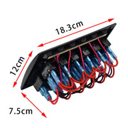 Interruttori combinati a 3 pin a 6 vie Pannello interruttori con luce e lente per proiettore per auto RV Marine Boat, 3Pin 6 Way