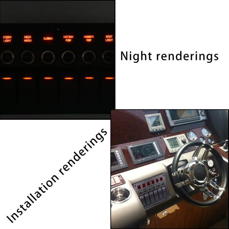 Interruttori combinati a 3 pin a 6 vie Pannello interruttori con luce e lente per proiettore per auto RV Marine Boat, 3Pin 6 Way