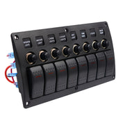 Interruttori combinati a 3 pin a 8 vie Pannello interruttori con luce e lente per proiettore per auto RV Marine Boat, 3Pin 8 Way
