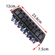 Interruttori combinati a 3 pin a 8 vie Pannello interruttori con luce e lente per proiettore per auto RV Marine Boat, 3Pin 8 Way