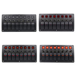 Interruttori combinati a 3 pin a 8 vie Pannello interruttori con luce e lente per proiettore per auto RV Marine Boat, 3Pin 8 Way