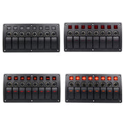 Interruttori combinati a 3 pin a 8 vie Pannello interruttori con luce e lente per proiettore per auto RV Marine Boat, 3Pin 8 Way