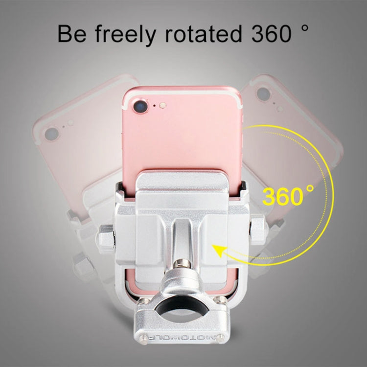 Staffa per telefono in lega di alluminio per manubrio moto, adatta per dispositivi da 4-6 pollici, Handlebar Aluminum Alloy