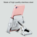 Staffa per telefono in lega di alluminio per manubrio moto, adatta per dispositivi da 4-6 pollici, Handlebar Aluminum Alloy