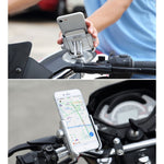 Staffa per telefono in lega di alluminio per manubrio moto, adatta per dispositivi da 4-6 pollici, Handlebar Aluminum Alloy