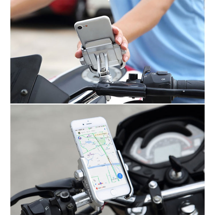 Staffa per telefono in lega di alluminio per manubrio moto, adatta per dispositivi da 4-6 pollici, Handlebar Aluminum Alloy