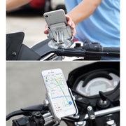 Staffa per telefono in lega di alluminio per manubrio moto, adatta per dispositivi da 4-6 pollici, Handlebar Aluminum Alloy