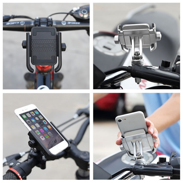 Staffa per telefono in lega di alluminio per manubrio moto, adatta per dispositivi da 4-6 pollici, Handlebar Aluminum Alloy